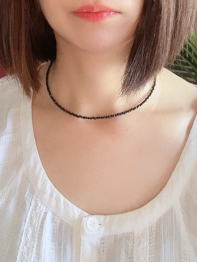 Black Spinel Choker Necklace