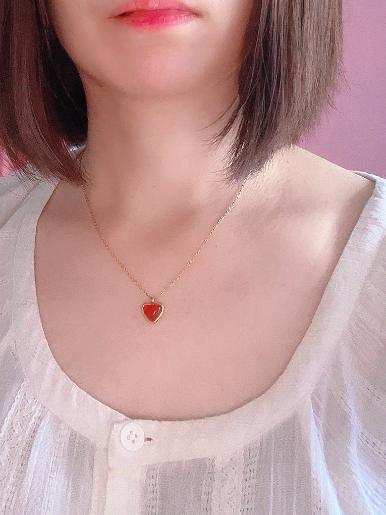 Taiwan Peony Cherry - Natural Red Agate Necklaces and Earrings Set