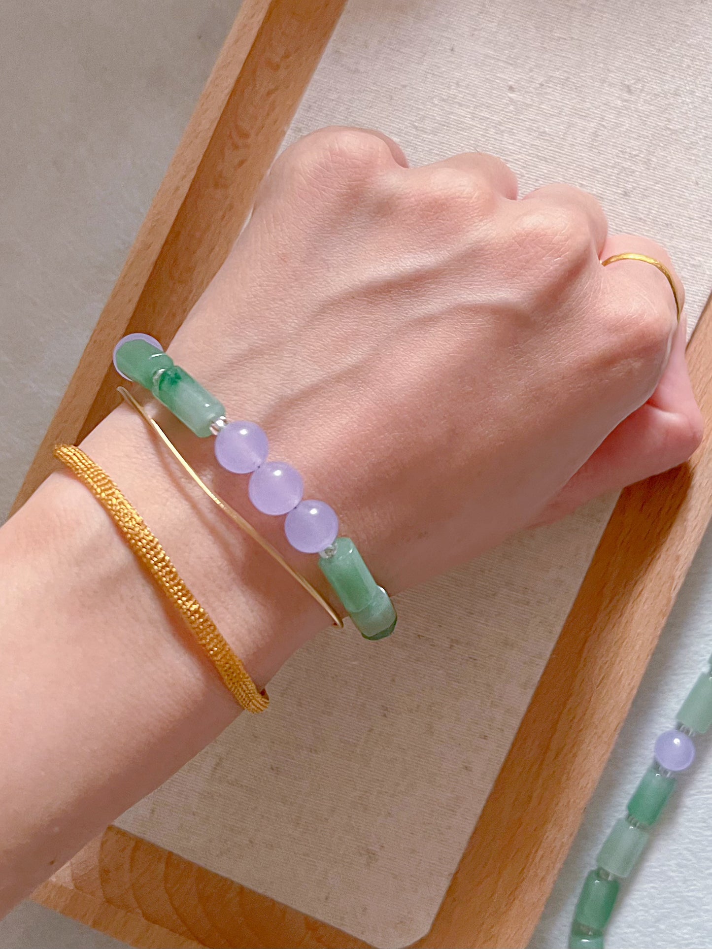 La Provence - Green Aventurine and Purple Chalcedony Necklace & Bracelet