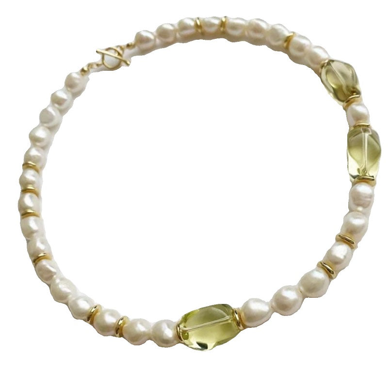 Luna - Natural Citrine & Freshwater Pearl Necklace