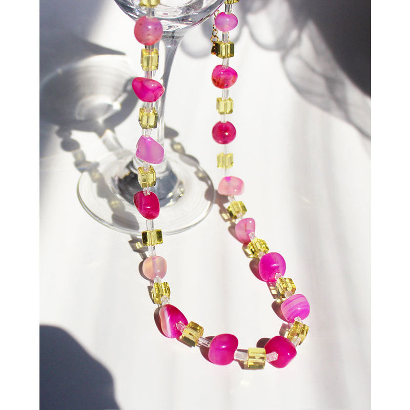Dare to Shine - Natural Agate & Crystal Necklace