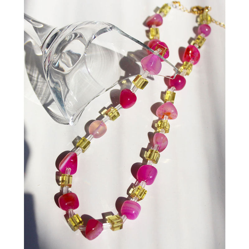 Dare to Shine - Natural Agate & Crystal Necklace