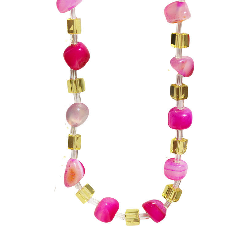 Dare to Shine - Natural Agate & Crystal Necklace