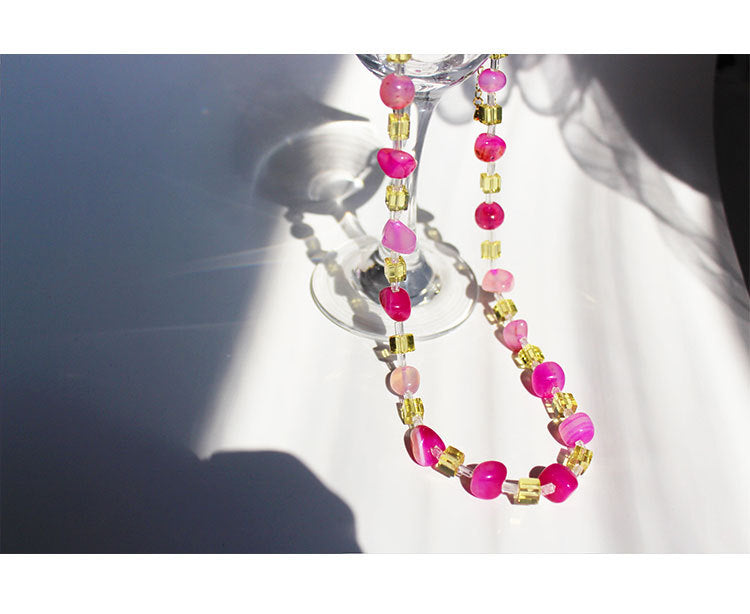 Dare to Shine - Natural Agate & Crystal Necklace